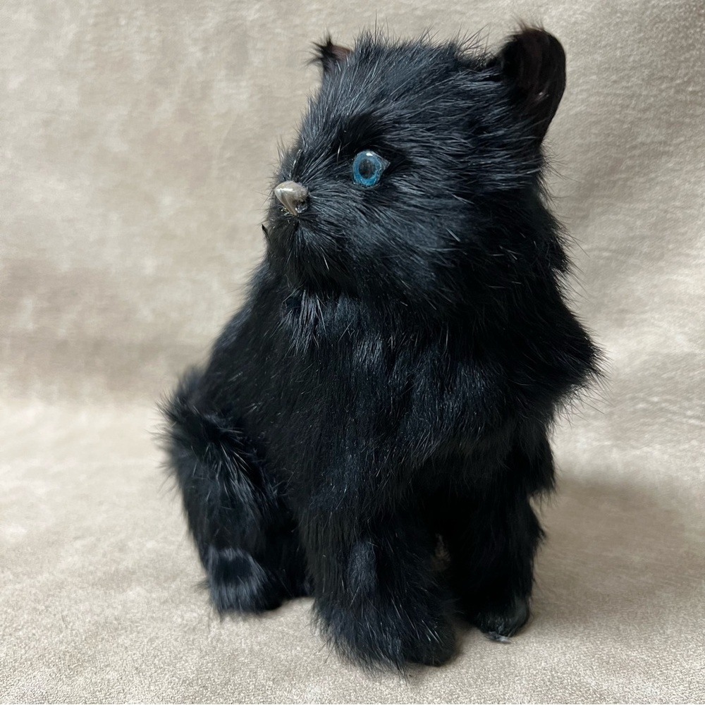 Realistic simulation black cat toy polyethylene & furs prop cat doll - Picture 3 of 7